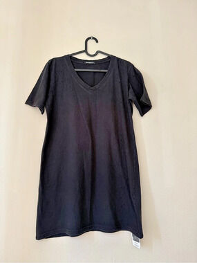 Balmain Paris Black Distressed Cotton Mini Dress Size 42